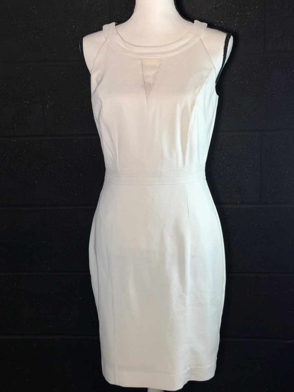 White House Black Market Ivory White Sheath Dress with halter neck